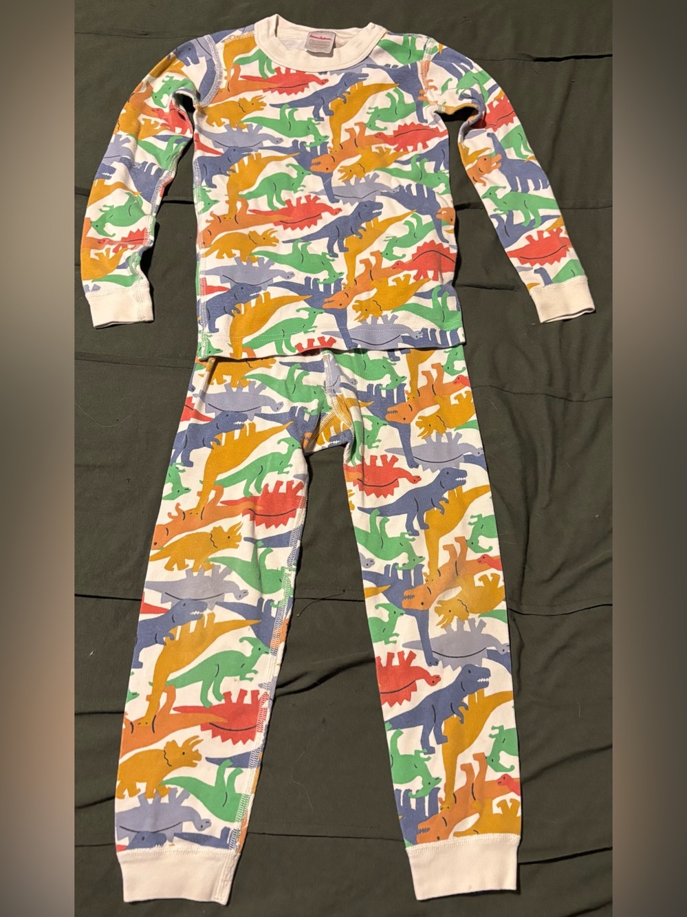 Hanna Andersson 100% Organic Cotton Multicolor Dinosaur Long Johns Pajama Set